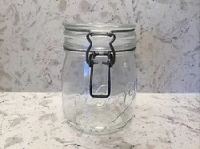 VTG. LE PARFAIT SUPER GLASS STORAGE JAR BALE LID .75 LITER MADE IN FRANCE