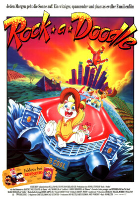 Rock a Doodle ORIGINAL A1 Kinoplakat Don Bluth / ZEICHENTRICK