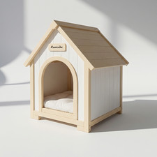 Modern Indoor Wooden Dog House with EVA Cushion Solid Cedar Pet House