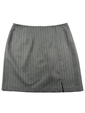 VTG Black Pinstripe Mini Skirt Women’s Sz 13/14 Side Slit Career Y2K Made in USA
