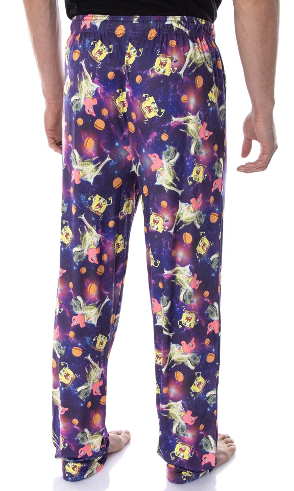Pantalones de pijama Bob Esponja cuadrados para hombre Space Chase adulto salón Foto 2 de 4