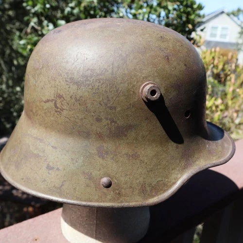 Original WWI ET64 Imperial German Stahlhelm Helmet M1916 WW1 MAILED BACK BY GI
