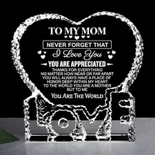 Valentines Birthday Gifts for Mom, K9 Crystal Keepsake Gift from TO MY MOM