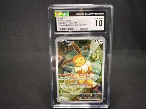 Pokemon CGC 10 GEM Eevee Promo 2025 #173 SVP Prismatic Evolutions ETB English