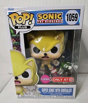 Funko Pop! Plus: Sonic the Hedgehog - Super Sonic with Emeralds (Flocked) -...