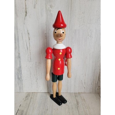 Italy 12'' Pinocchio large doll jointed home decorative collectible wooden