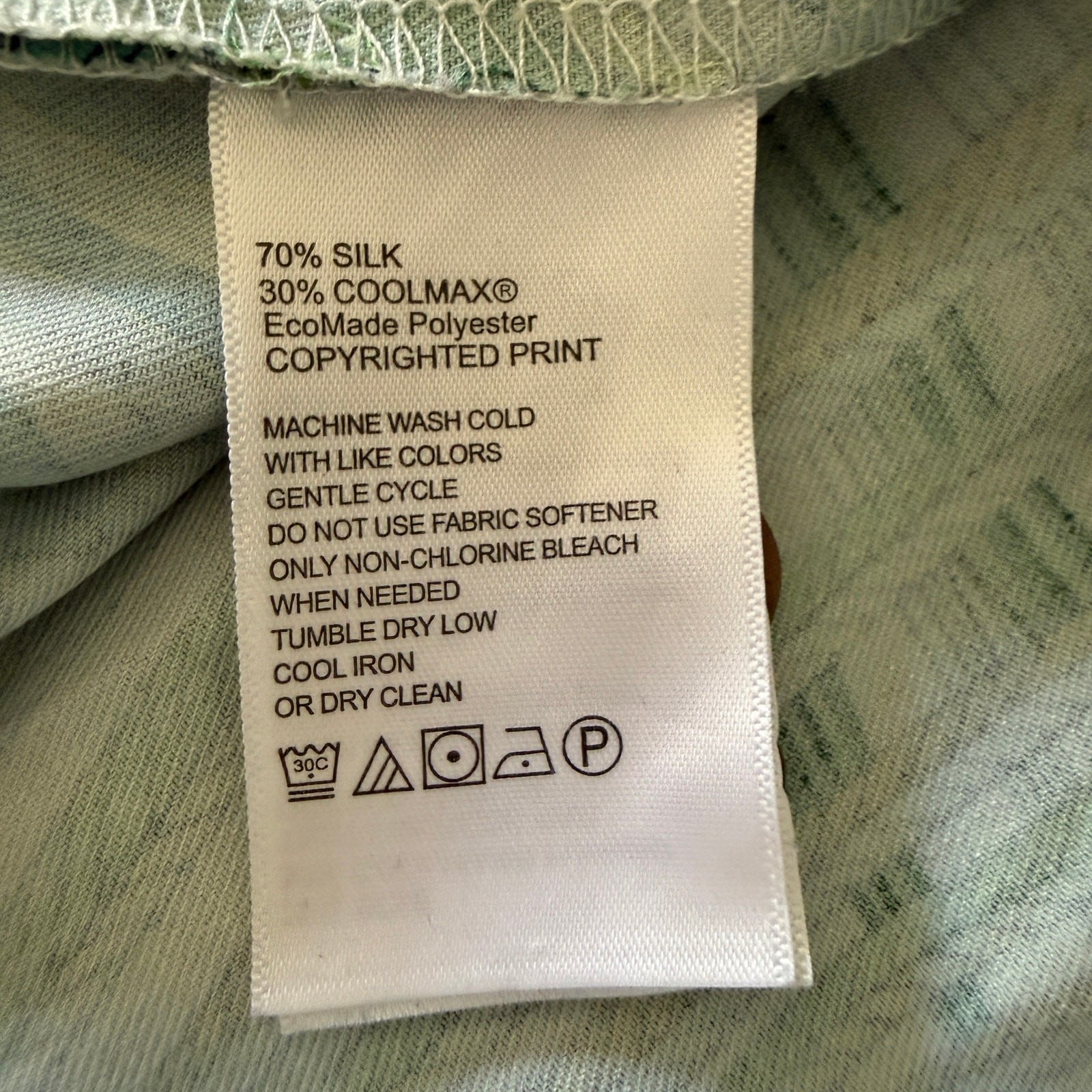 TOMMY BAHAMA | Green and Blue Palm Jungle Print Silk Blend Button down Shirt XL image 6