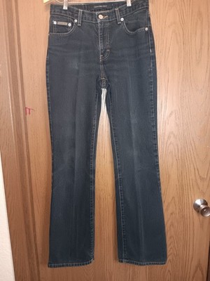 Calvin Klein Jeans women's 5 pocket bootleg black overdye boot cut jeans sz 4