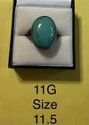 Vintage Navajo Sterling Silver And Turquoise Rind Size 11.5