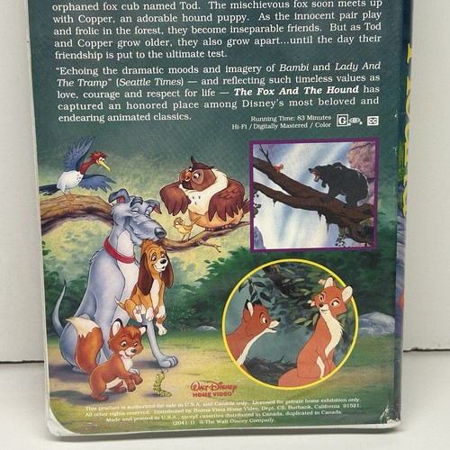 Disney The Fox & the Hound VHS Video Tape Black Diamond Classics Insert Promos - Picture 7 of 17