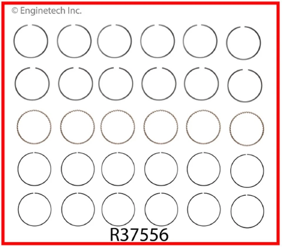Enginetech 铸造活塞环 适合 Amc Jeep 199 232 258 6 气缸 1965 - 1990 — 第 3/3 张图片