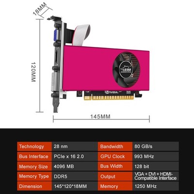  GT740 4G Independent Graphics Card High-Definition Display Interface HDMI