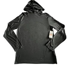 Gaiam Everyday Basic Hoodie Charcoal Long Sleeve M Athleisure Fitness Yoga Sport