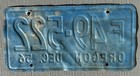 Vintage 56 Farm License Plate 1956 Oregon F 49-522 Blue Yellow — photo 2
