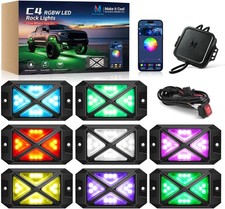MICTUNING C4 8 Pods RGBW LED Rock Lights Underglow Lights App Control Music Mode