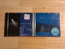 2 CD Lot NEW- Harry Chapin Bottom Line Encore Collection, James Taylor Christmas