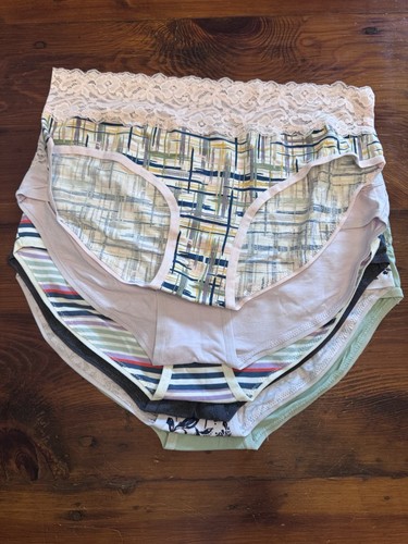 Pact Bio verschiedene Baumwolle Spitze-Taille Slip 6er Pack Größe L NEU $ 84