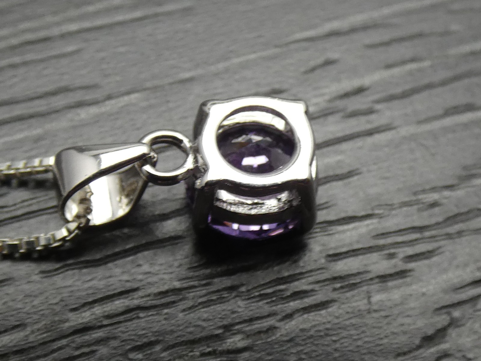 * Sterling Silver Simple Round Purple Teardrop Pe… - image 7