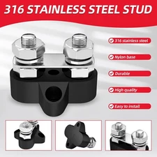  1/4" M8 12-48V Bus Bar Terminal Block Power Stud Battery Junction Post