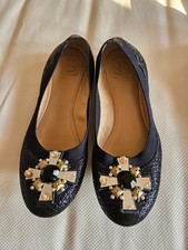 Kate Spade New York black patent Leather Rhinestone Flats 9