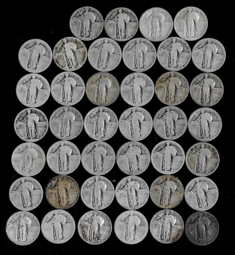 Standing Liberty Quarter Roll (NO DATE/DAMAGE) 90% Silver (40 Coins)  LOT D52