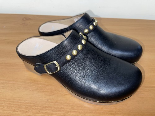 NEW Dansko Britton Tumbled Leather Black Mule Shoes US 10.5-11 EU 41 Barely Worn - Picture 5 of 11