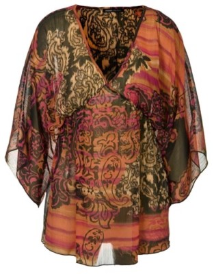 Long-Shirt Tunika leichtes Strand-Shirt - bunt - terracotta/mehrfarbig - 38 / 40