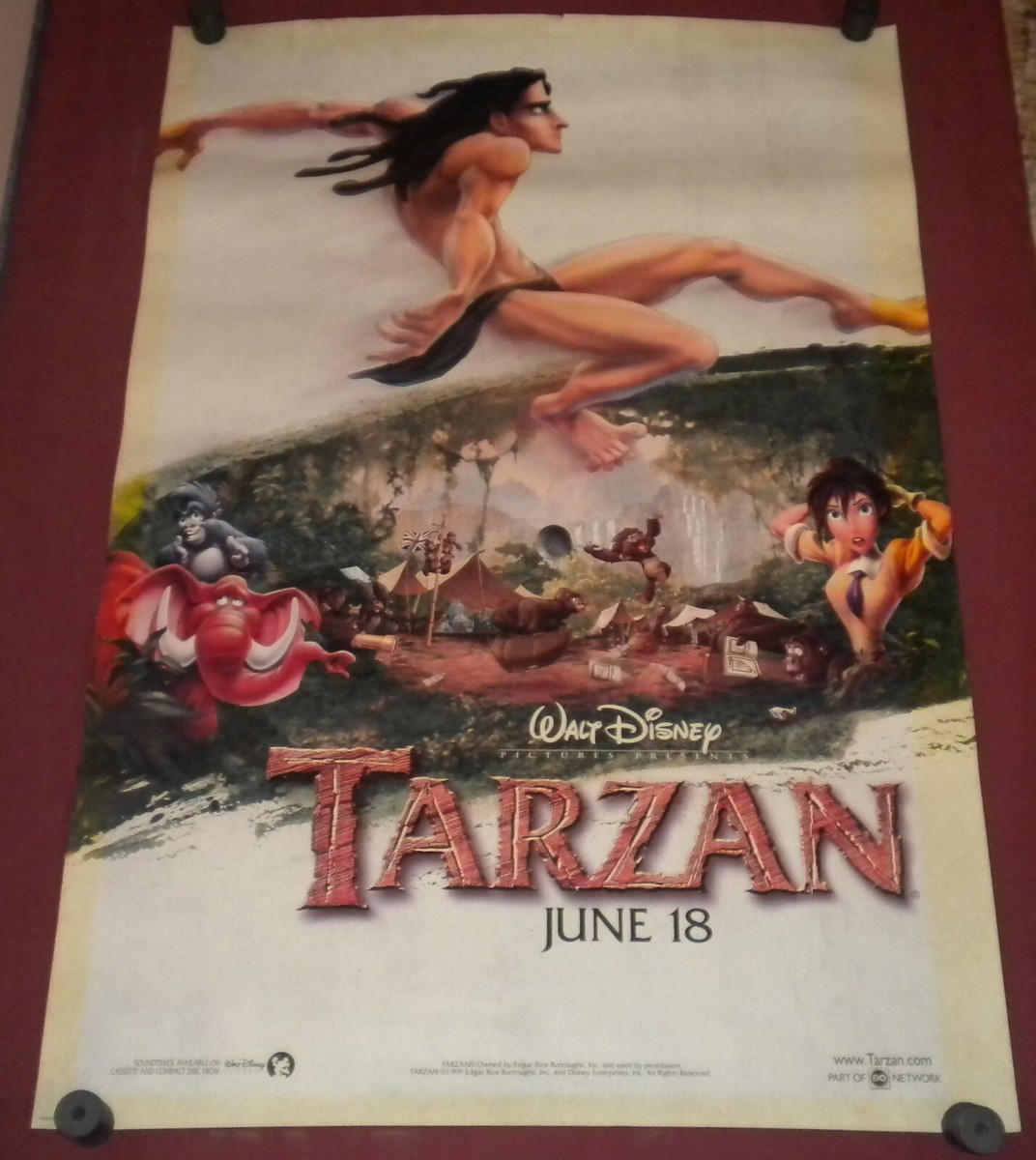Tarzan Movie Poster 27x40 D/S Walt Disney Tony Goldwyn Glenn Close