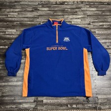 Vintage Super Bowl XXXIX Fleece Sweatshirt Blue Orange XL VTG Y2K NFL