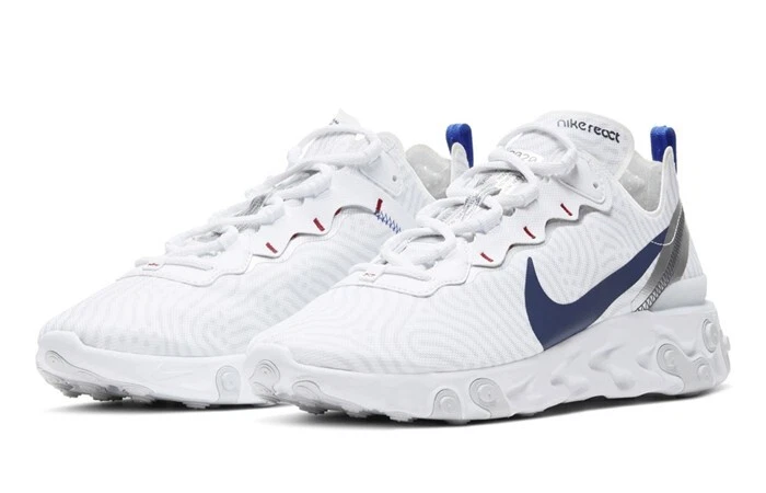 Estrictamente Adepto Tentáculo Nike React Element 55 White Blue. Brand NEW In BOX. Authentic. | eBay