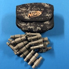 NERF Ammo Belt N-Strike Vulcan 25 Bandolier Chain Clip Bullet Holder W/pouch D6