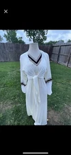 Vintage 60s   two piece set maxi dress and cardigan /shawl/cover