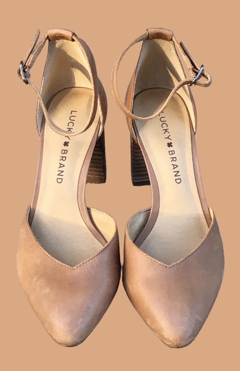 Lucky Brand Women's Mariannah Brown Leather Pumps Heels Size