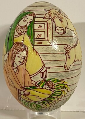 Two-Sided Ukranian/Romanian Pysanky Christmas Easter Goose  Egg. NATCR13