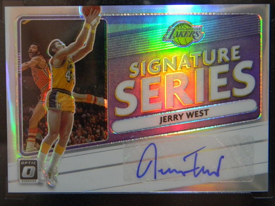 2020-21 Donruss Optic Jerry West Holo Prizm Auto SGC 10 cartas 9.5 Lakers HOF RARO - Imagem 2 de 2
