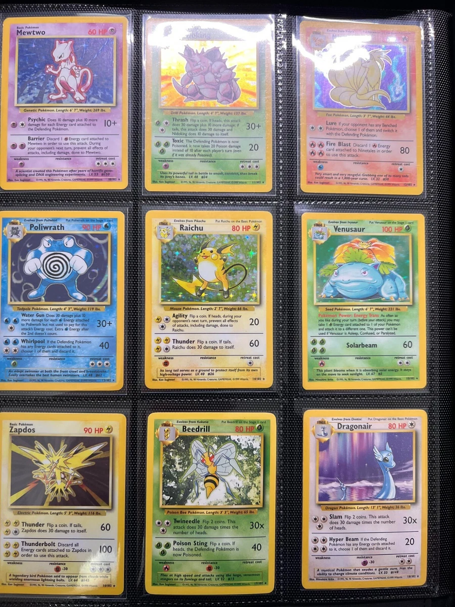 Pokemon WOTC Base Set Holo/Rare/Common/Uncommon Pick from List 1-102