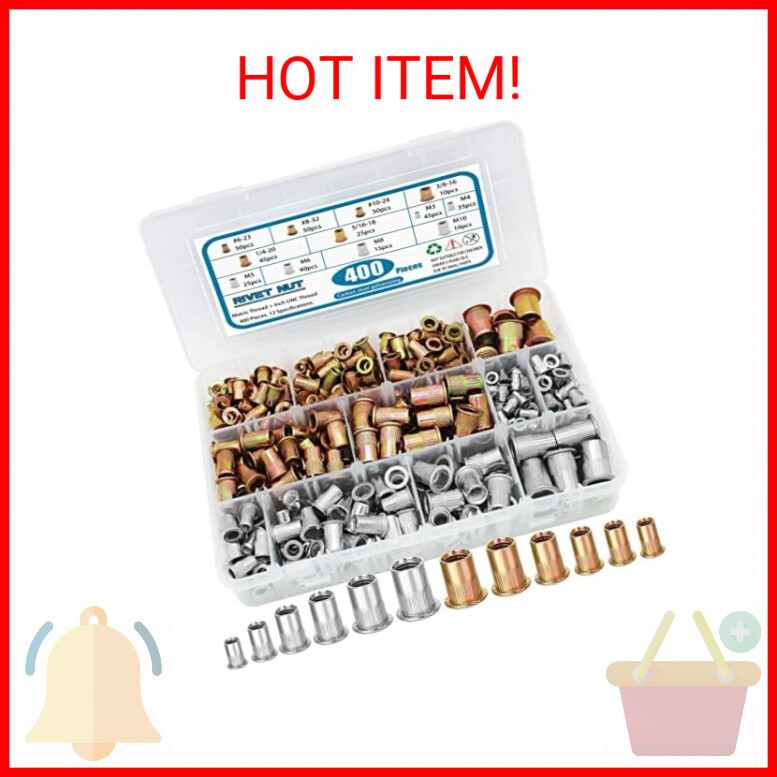 EilxMag Rivet Nut Kit 400pcs EilxMag 400pcs Rivet Nut Kit - SAE ...