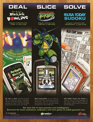2006 Ninja Turtles Fast Forward Mobile Flip Phone Game Print Ad/Poster TMNT Art