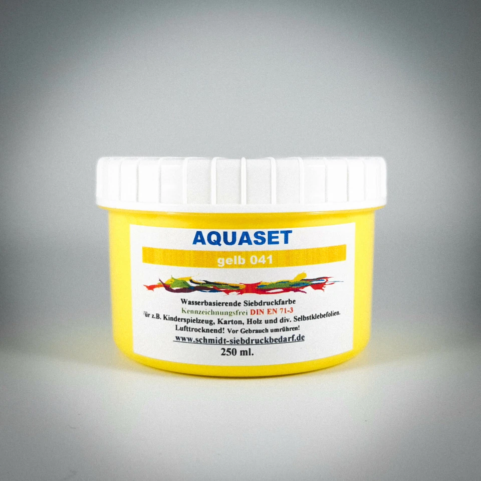 250ml SICO AQUASET 041 Gelb | Siebdruck | Farbe der Zukunft | DIN EN 71-3