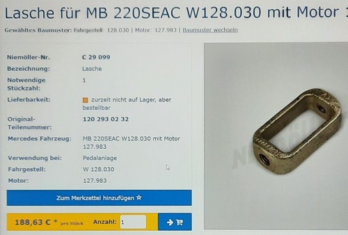 Zugstange Lasche Kupplungsbetätigung 190SL Ponton Mercedes 1202930232 1212900939 - Picture 9 of 9
