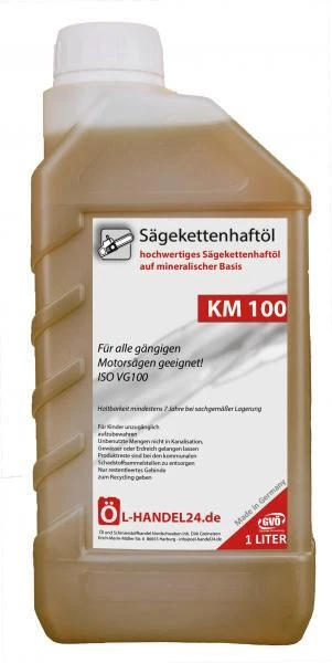 DE KM 100 (1 Liter) Hochleistungs Sägekettenöl 1 Liter Kanister Kettenöl