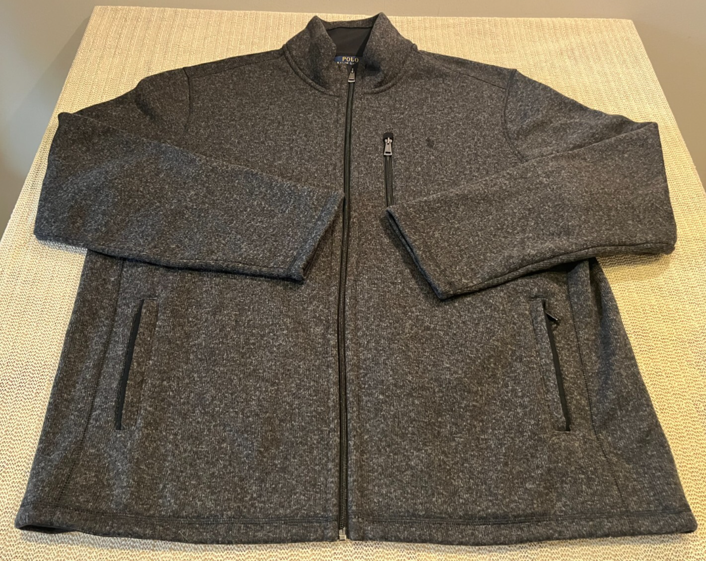 Polo Ralph Lauren Giacca Uomo XXL Grigio Full Zip Performance Pile Logo Pony