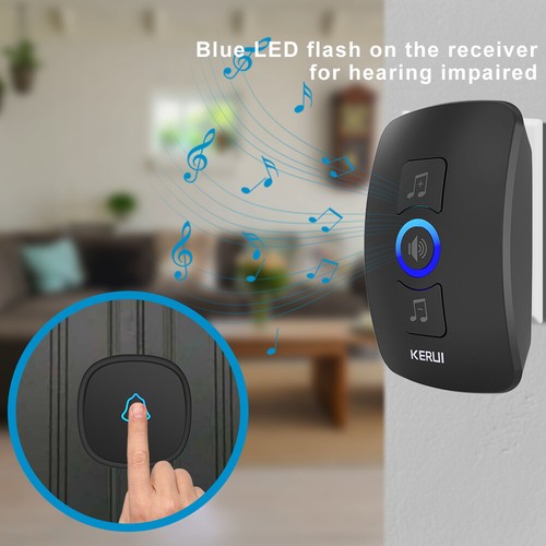 Wireless Door Bells Waterproof Long Range Plug in Home Cordless Doorbell 32Chime - Picture 3 of 15