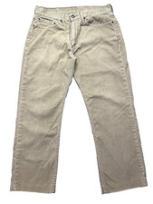 Levis 514 Straight Leg Corduroy Jeans Mens Sz 34 Fits 33" Altered Hem Brown