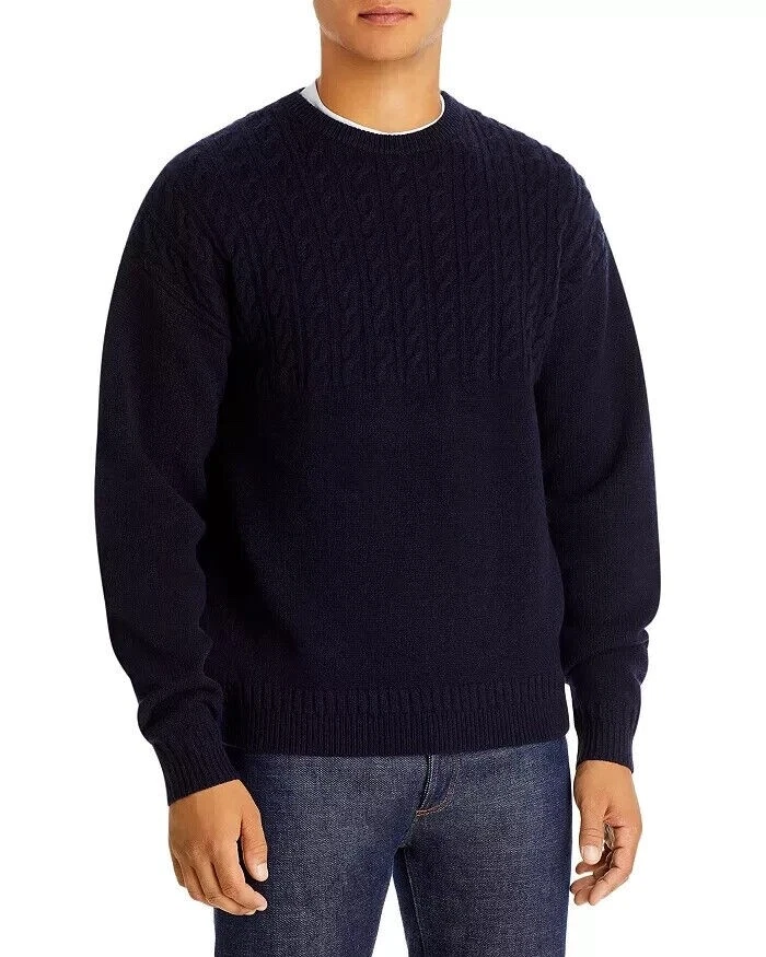 The Men's Store L119909 Crewneck Wool Sweater Navy Men's Size M