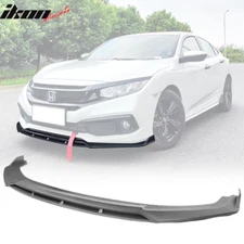 Fits 19-21 Honda Civic IKON V3 Style 2PCS Front Bumper Lip Spoiler Matte Black