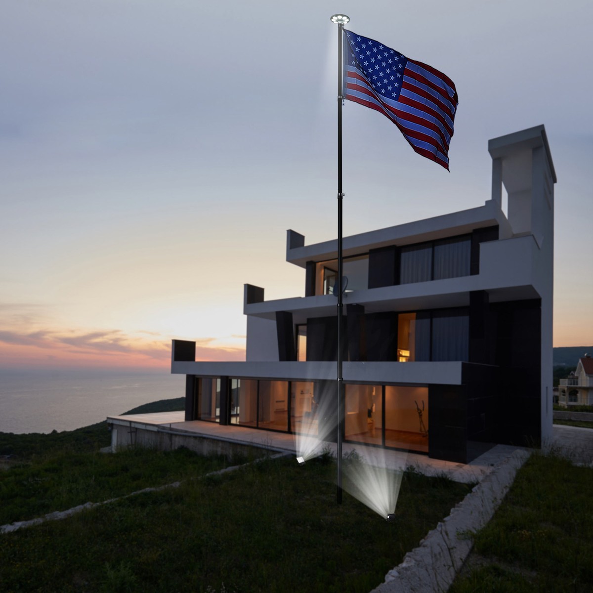 Flagpole Christmas Tree Light Kit For Telescopic Flagpoles Shelly