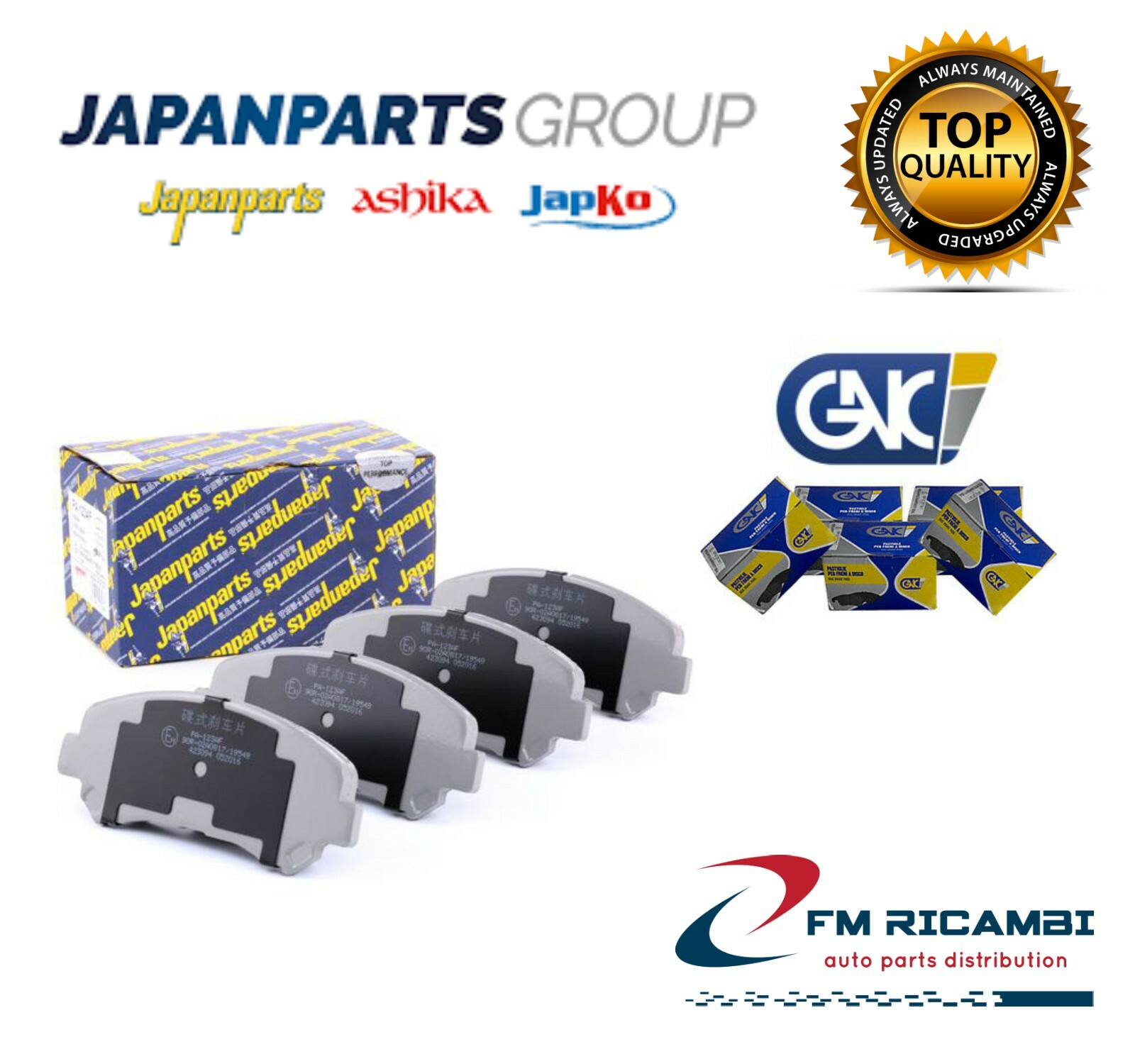 PA-0087AF JAPANPARTS Pastiglie freno FIAT 500 (312)  2007 kw 51 ccm1242