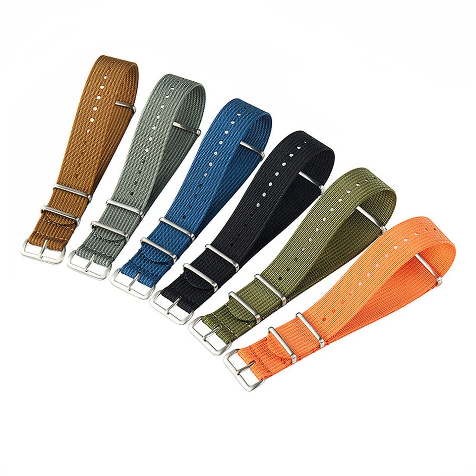 Nueva correa de reloj de nailon de lona envolvente de alta calidad para hombre 18 mm 20 mm 22 mm Foto 2 de 3