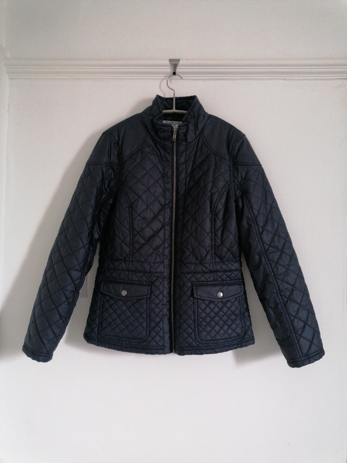 M&S Women's Indigo Navy Blue Quilted Jacket Size 10 UK eBay
